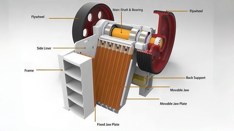 jaw crusher components diagram