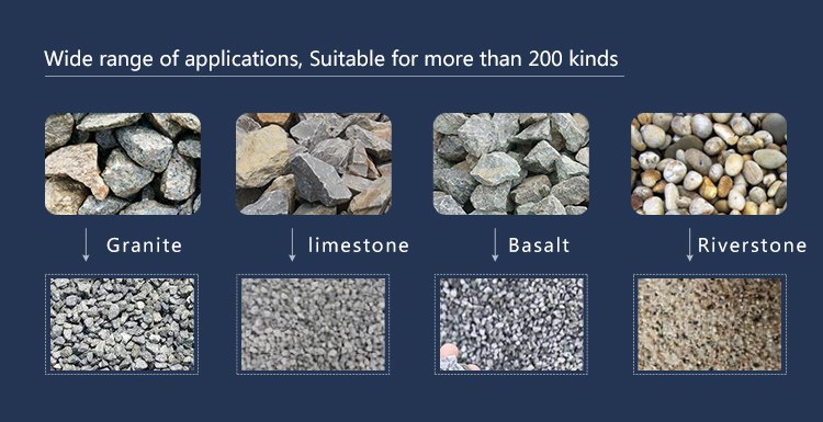 Comparison of raw rocks before and after being crushed into aggregates and sand